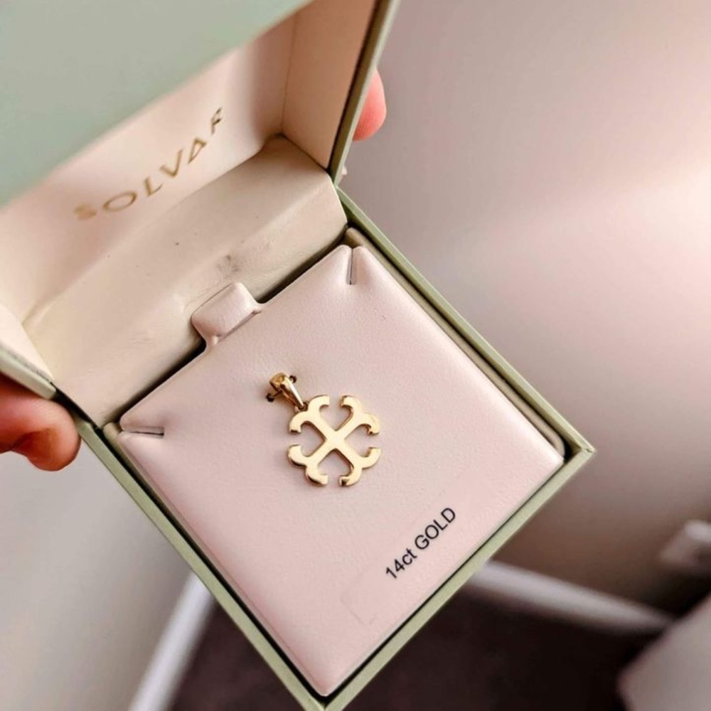 14k French Cross pendant